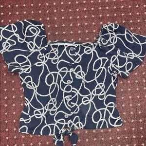 Navy Blue Rope Pattern Kid’s Top